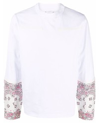 T-shirt à manche longue imprimé blanc Sacai