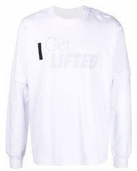 T-shirt à manche longue imprimé blanc Sacai