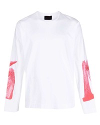 T-shirt à manche longue imprimé blanc Simone Rocha
