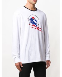 T-shirt à manche longue imprimé blanc Polo Ralph Lauren