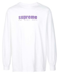 T-shirt à manche longue imprimé blanc Supreme