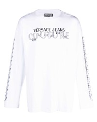 T-shirt à manche longue imprimé blanc VERSACE JEANS COUTURE
