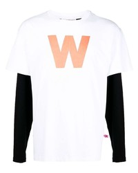T-shirt à manche longue imprimé blanc Walter Van Beirendonck