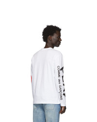 T-shirt à manche longue imprimé blanc Comme Des Garcons Play