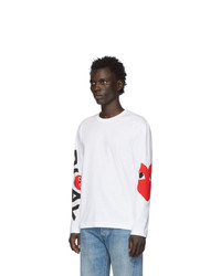 T-shirt à manche longue imprimé blanc Comme Des Garcons Play