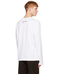 T-shirt à manche longue imprimé blanc Helmut Lang