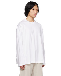 T-shirt à manche longue imprimé blanc Wooyoungmi