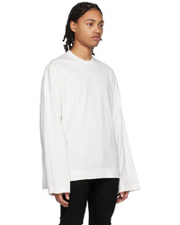 T-shirt à manche longue imprimé blanc Julius