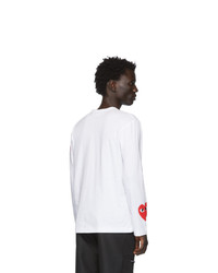 T-shirt à manche longue imprimé blanc Comme Des Garcons Play