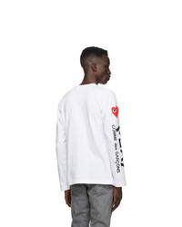 T-shirt à manche longue imprimé blanc Comme Des Garcons Play