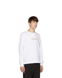 T-shirt à manche longue imprimé blanc Yohji Yamamoto