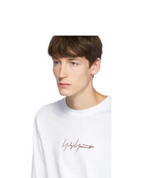 T-shirt à manche longue imprimé blanc Yohji Yamamoto