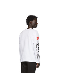 T-shirt à manche longue imprimé blanc Comme Des Garcons Play