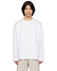 T-shirt à manche longue imprimé blanc Wooyoungmi