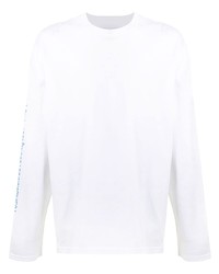 T-shirt à manche longue imprimé blanc Yoshiokubo