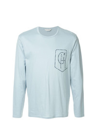 T-shirt à manche longue imprimé bleu clair Gieves & Hawkes