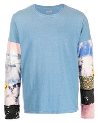 T-shirt à manche longue imprimé bleu clair KAPITAL