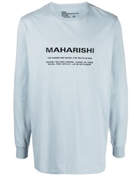 T-shirt à manche longue imprimé bleu clair Maharishi