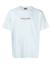 T-shirt à manche longue imprimé bleu clair Missoni