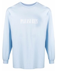 T-shirt à manche longue imprimé bleu clair Pleasures