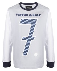 T-shirt à manche longue imprimé bleu clair Viktor & Rolf