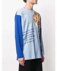 T-shirt à manche longue imprimé bleu clair Kenzo