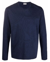 T-shirt à manche longue imprimé bleu marine Etro