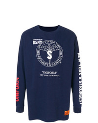 T-shirt à manche longue imprimé bleu marine Heron Preston