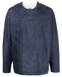 T-shirt à manche longue imprimé bleu marine Izzue