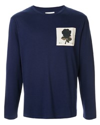 T-shirt à manche longue imprimé bleu marine Kent & Curwen