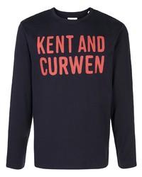 T-shirt à manche longue imprimé bleu marine Kent & Curwen