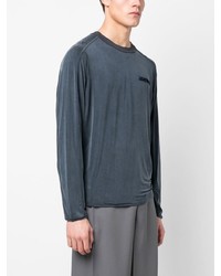 T-shirt à manche longue imprimé bleu marine Jacquemus