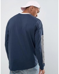 T-shirt à manche longue imprimé bleu marine Asos