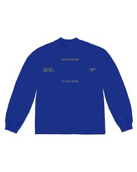 T-shirt à manche longue imprimé bleu Kanye West