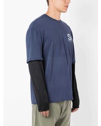 T-shirt à manche longue imprimé bleu OSKLEN