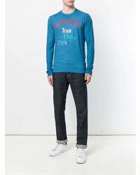 T-shirt à manche longue imprimé bleu DSQUARED2