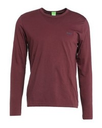T-shirt à manche longue imprimé bordeaux Hugo Boss