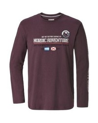 T-shirt à manche longue imprimé bordeaux Jan Vanderstorm