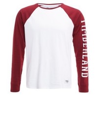 T-shirt à manche longue imprimé bordeaux Timberland