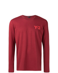 T-shirt à manche longue imprimé bordeaux Y-3