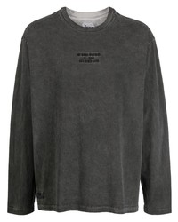 T-shirt à manche longue imprimé gris foncé Izzue