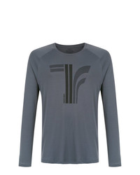 T-shirt à manche longue imprimé gris foncé Track & Field