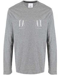 T-shirt à manche longue imprimé gris Armani Exchange