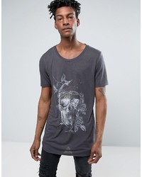 T-shirt à manche longue imprimé gris Asos