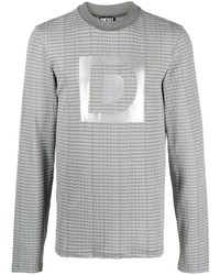 T-shirt à manche longue imprimé gris Diesel