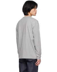 T-shirt à manche longue imprimé gris MAISON KITSUNÉ