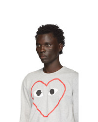 T-shirt à manche longue imprimé gris Comme Des Garcons Play