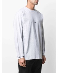 T-shirt à manche longue imprimé gris MSGM