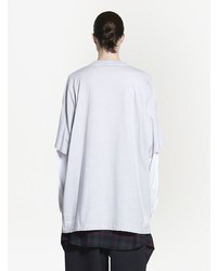 T-shirt à manche longue imprimé gris Balenciaga