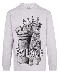 T-shirt à manche longue imprimé gris Palace